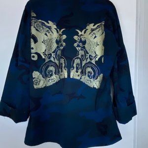 SALE! Goddess Warrior Silk-screened Repurposed Army Jacket